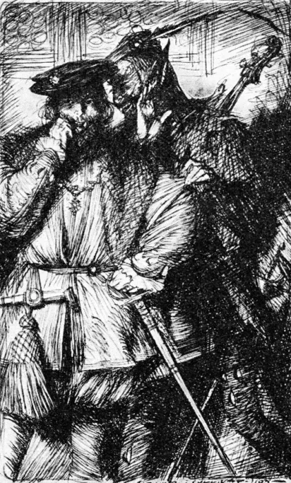 Framed Print : Mephistopheles and Faust, 1923. Artist: Edmund Joseph Sullivan Framed Print : Mephistopheles and Faust, 1923. Artist: Edmund Joseph Sullivan