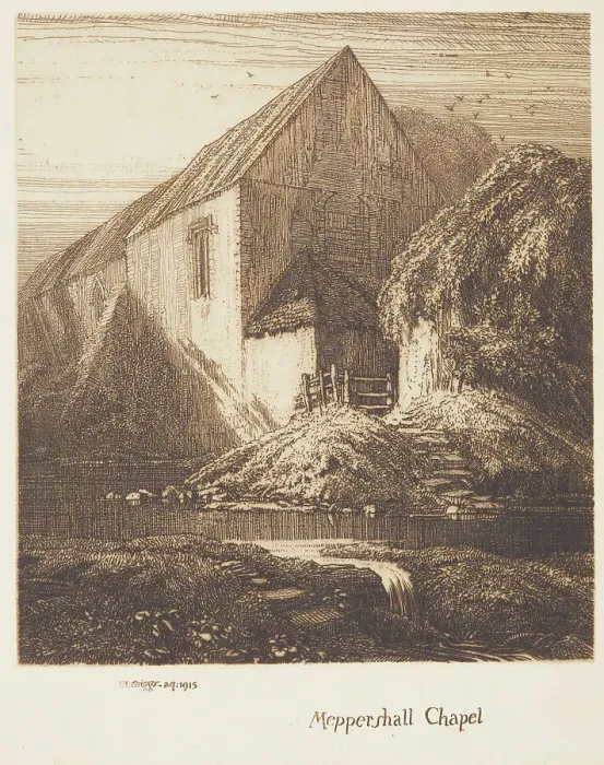 Framed Print : Meppershall Chapel, 1915. Creator: Frederick Landseer Maur Griggs Framed Print : Meppershall Chapel, 1915. Creator: Frederick Landseer Maur Griggs