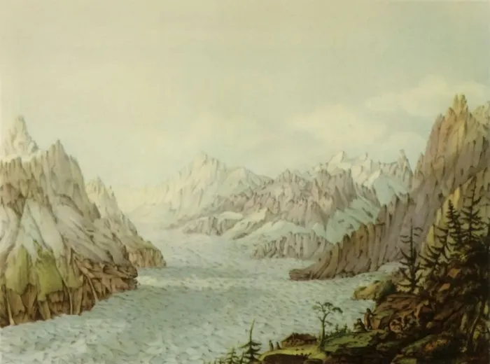 Framed Print : The Mer de Glace or Glacier des Bois, 1787, (1946) Framed Print : The Mer de Glace or Glacier des Bois, 1787, (1946)