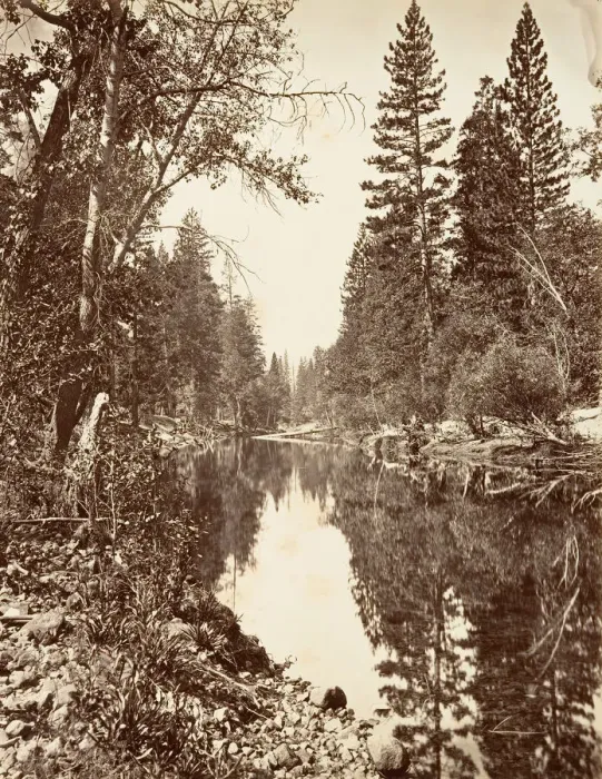 Framed Print : Merced River, Yosemite, ca. 1872, printed ca. 1876. Creator: Attributed to Carleton E Framed Print : Merced River, Yosemite, ca. 1872, printed ca. 1876. Creator: Attributed to Carleton E