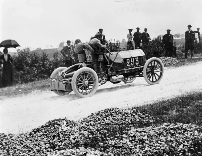 Framed Print : Mercedes 60 hp climbing a hill on the Paris-Madrid Race, 1903 Framed Print : Mercedes 60 hp climbing a hill on the Paris-Madrid Race, 1903