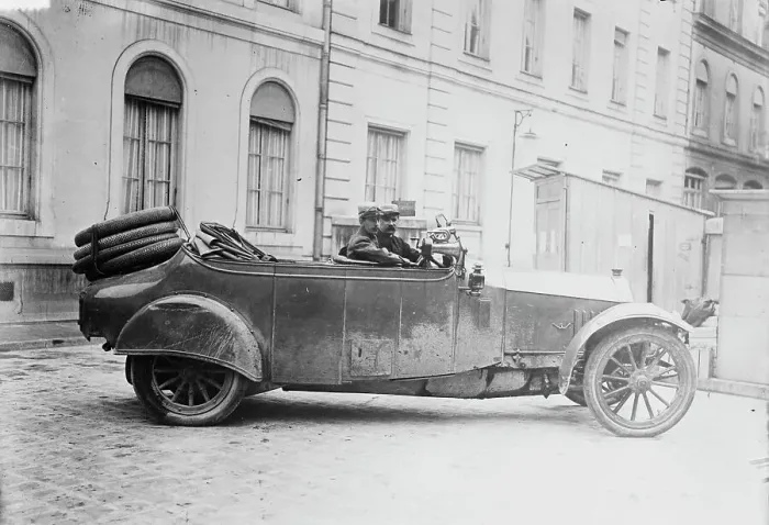 Framed Print : Mercedes car captured by French, between c1914 and c1915. Creator: Bain News Service Framed Print : Mercedes car captured by French, between c1914 and c1915. Creator: Bain News Service