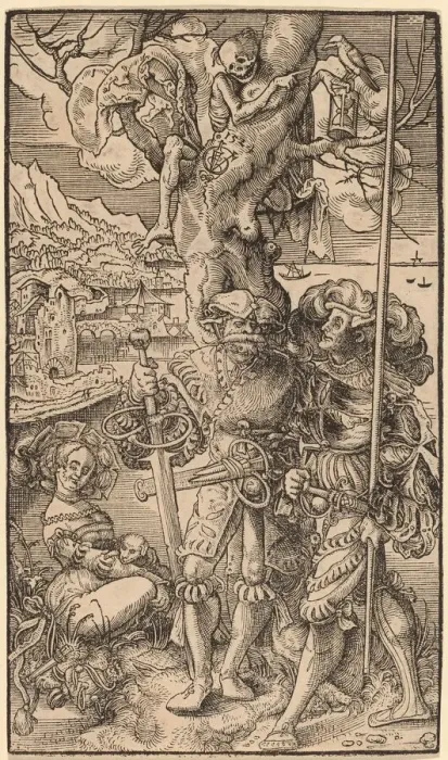Framed Print : Two Mercenaries and a Woman, 1524. Creator: Urs Graf Framed Print : Two Mercenaries and a Woman, 1524. Creator: Urs Graf