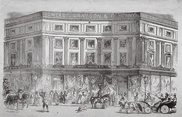 Mercers shop, Regent Circus, Westminster, London, c1850. Artist: H Leighton