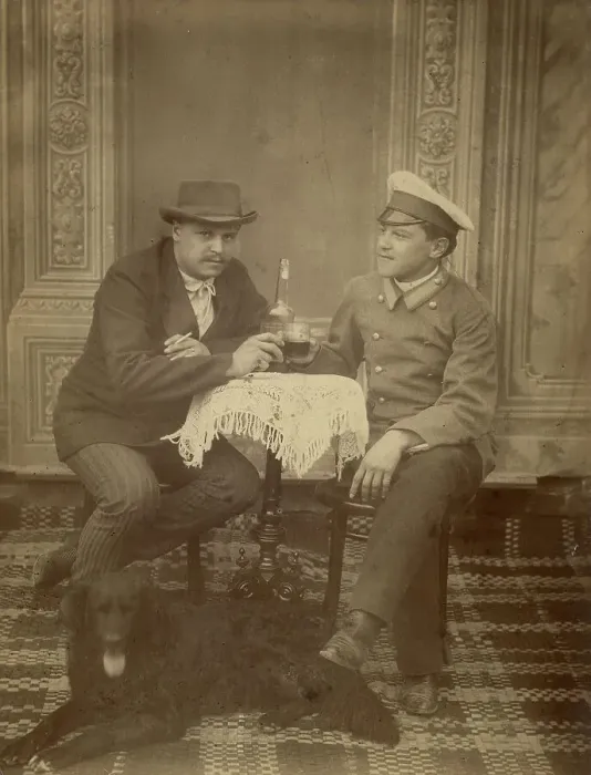 Framed Print : Merchant Belogolovy Ivan Apollonovich with his brother, 1910-1919. Creator: Unknown Framed Print : Merchant Belogolovy Ivan Apollonovich with his brother, 1910-1919. Creator: Unknown