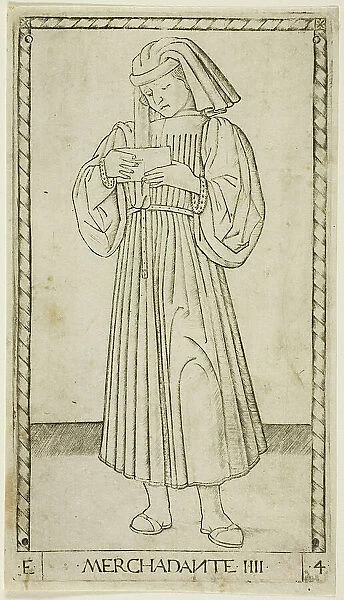 The Merchant, plate four from The Ranks and Conditions of Men, c.1465. Creator: Unknown