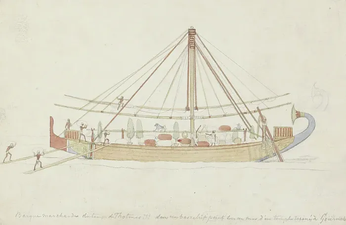 Framed Print : Merchant ship from the time of Thotmes III, 1858-1860. Creator: Willem de Famars Testas Framed Print : Merchant ship from the time of Thotmes III, 1858-1860. Creator: Willem de Famars Testas