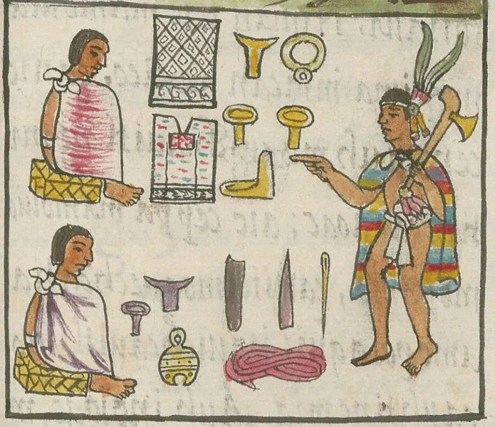 Framed Print : Merchants (Pochtecas) and their wares in Tzinacantlan. From the Codex Florentinus, c 1550. Creator: Sahagún, Bernardino de (1499-1590) Framed Print : Merchants (Pochtecas) and their wares in Tzinacantlan. From the Codex Florentinus, c 1550. Creator: Sahagún, Bernardino de (1499-1590)