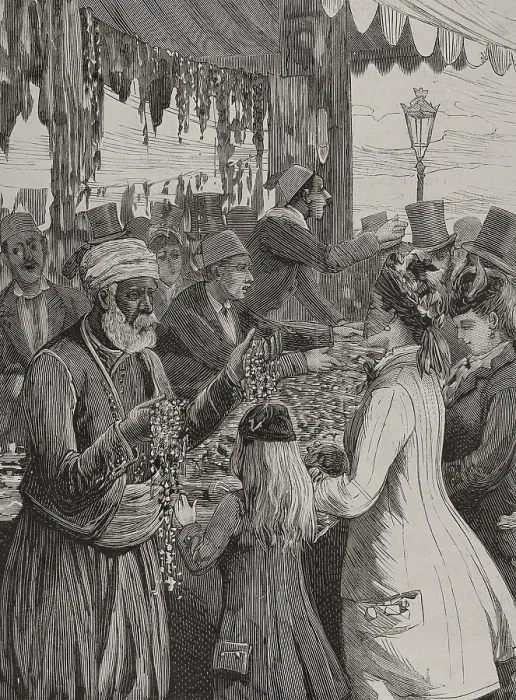 Framed Print : Merchants at Tunisian bazaar, 1878. Creator: Unknown Framed Print : Merchants at Tunisian bazaar, 1878. Creator: Unknown