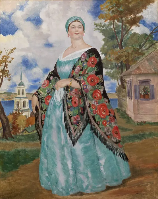 Framed Print : Merchants Wife, 1923. Artist: Kustodiev, Boris Michaylovich (1878-1927) Framed Print : Merchants Wife, 1923. Artist: Kustodiev, Boris Michaylovich (1878-1927)