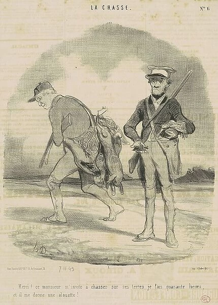Merci! Ce monsieur m'invite a chasser... 19th century. Creator: Honore Daumier