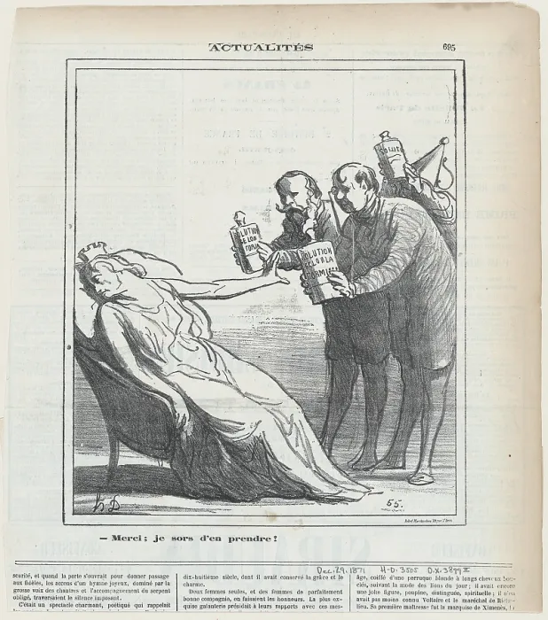 Framed Print : Merci; je sors d'en prendre!, 1871. Creator: Honore Daumier. Merci; je sors d'en prendre!, 1871. Creator: Honore Daumier Framed Print : Merci; je sors d'en prendre!, 1871. Creator: Honore Daumier. Merci; je sors d'en prendre!, 1871. Creator: Honore Daumier