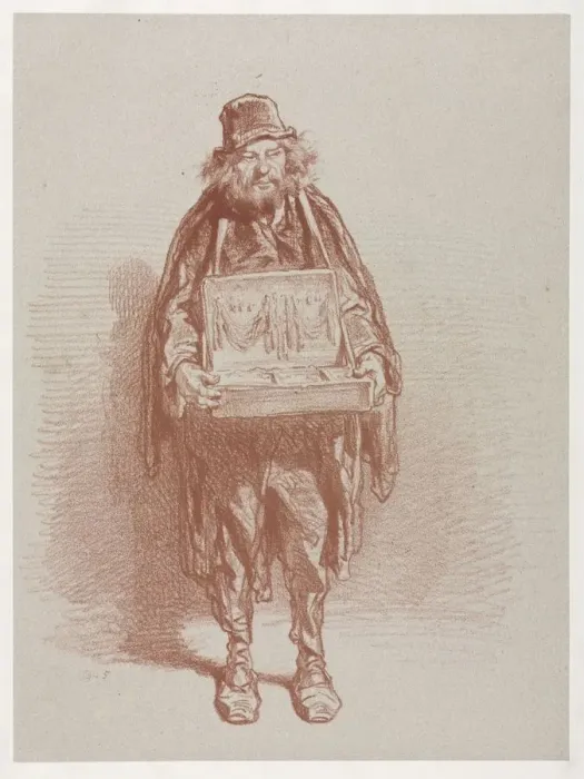 Framed Print : Mercier Ambulant. Creator: Paul Gavarni (French, 1804-1866) Framed Print : Mercier Ambulant. Creator: Paul Gavarni (French, 1804-1866)