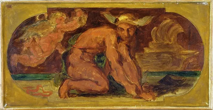Framed Print : Mercure : Esquisse pour le salon de la Paix à l'Hôtel de Ville de Paris, between 1849 and 1852. Creator: Eugene Delacroix Framed Print : Mercure : Esquisse pour le salon de la Paix à l'Hôtel de Ville de Paris, between 1849 and 1852. Creator: Eugene Delacroix