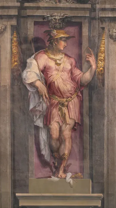 Framed Print : Mercury, 1556-1557. Artist: Gherardi, Cristofano (1508-1556) Framed Print : Mercury, 1556-1557. Artist: Gherardi, Cristofano (1508-1556)