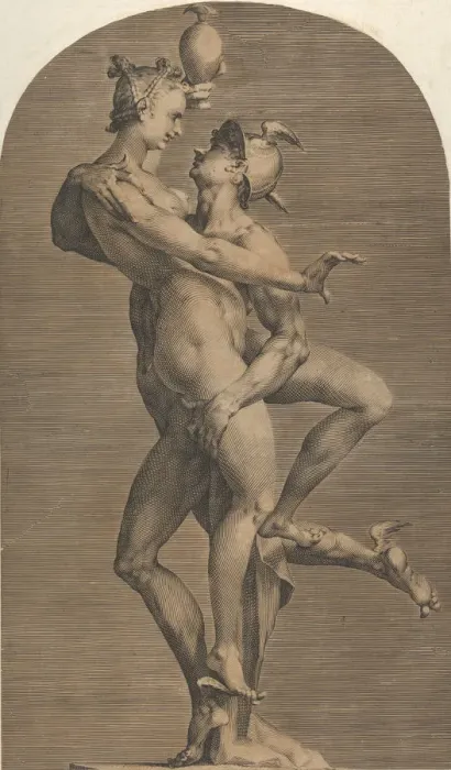 Framed Print : Mercury Abducting Psyche, ca. 1620. Creator: Adriaen de Vries Framed Print : Mercury Abducting Psyche, ca. 1620. Creator: Adriaen de Vries