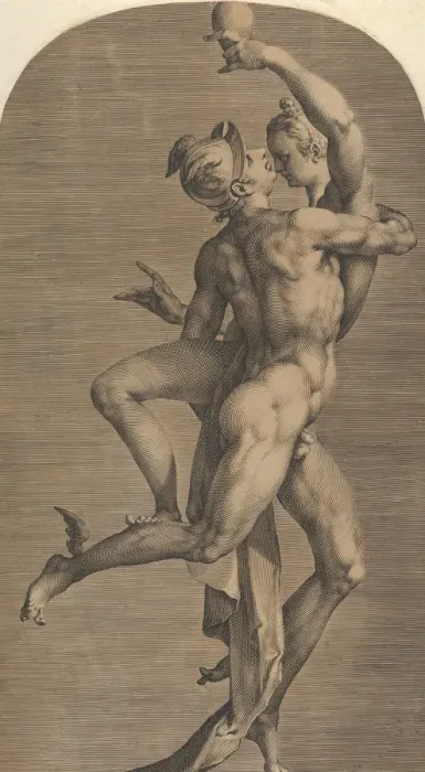 Framed Print : Mercury Abducting Psyche, ca. 1621. Creator: Adriaen Collaert Framed Print : Mercury Abducting Psyche, ca. 1621. Creator: Adriaen Collaert