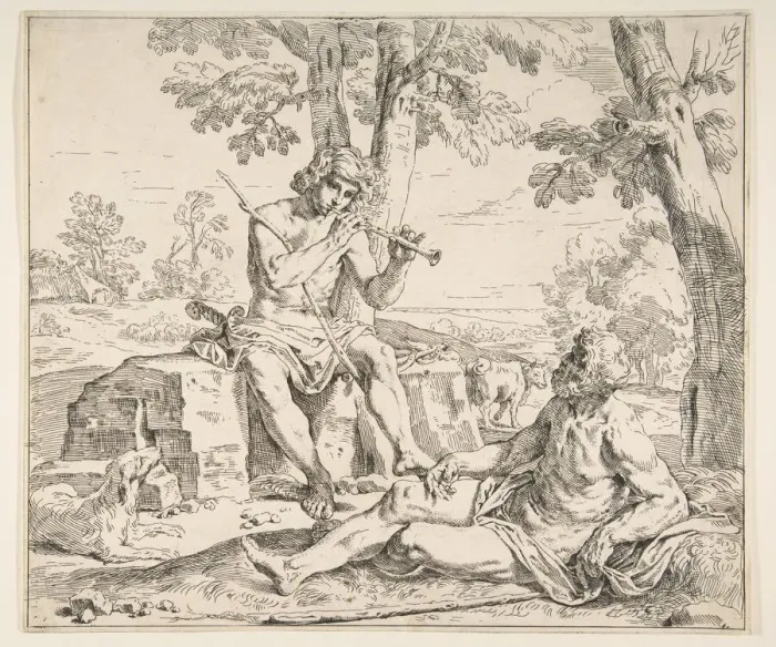 Framed Print : Mercury and Argus, ca. 1630-1648. Creator: Simone Cantarini Framed Print : Mercury and Argus, ca. 1630-1648. Creator: Simone Cantarini