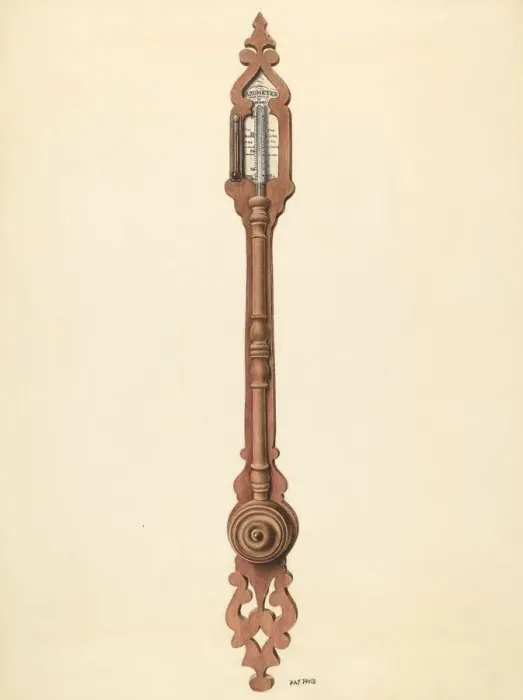 Framed Print : Mercury Barometer, c. 1940. Creator: Ray Price Framed Print : Mercury Barometer, c. 1940. Creator: Ray Price