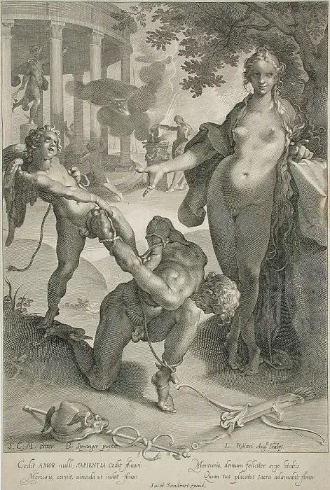 Framed Print : Mercury Conquered by Love, 17th century. Creator: Lucas Kilian Framed Print : Mercury Conquered by Love, 17th century. Creator: Lucas Kilian