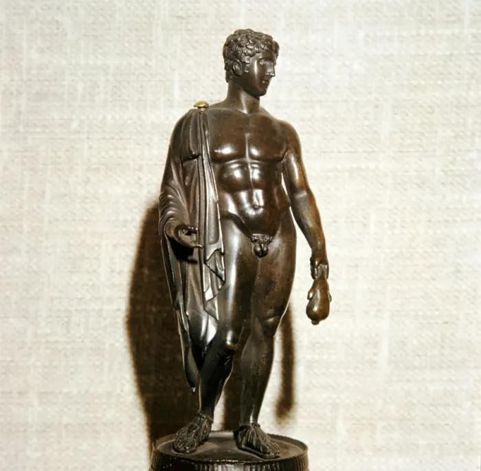 Framed Print : Mercury (Hermes) holding a purse (as bringer of good fortune), Roman, 1st century Framed Print : Mercury (Hermes) holding a purse (as bringer of good fortune), Roman, 1st century
