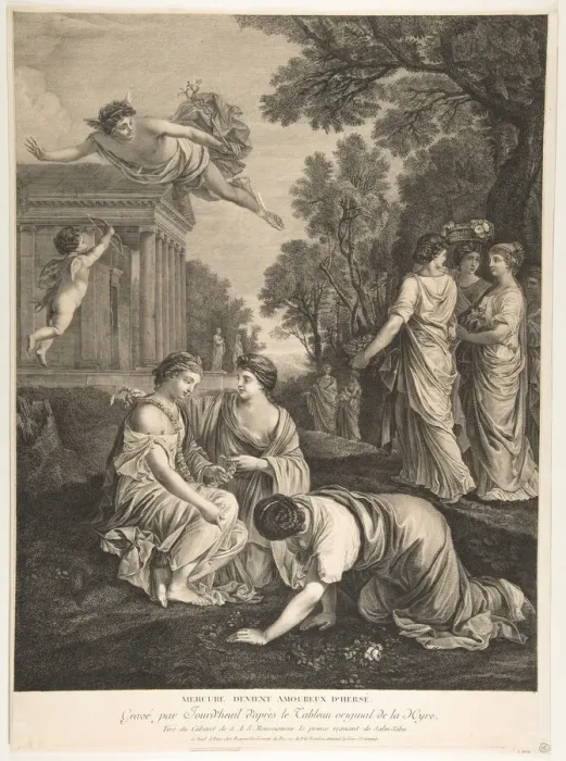 Framed Print : Mercury and Herse. n. d. Creator: Francois Jourd heuil Framed Print : Mercury and Herse. n. d. Creator: Francois Jourd heuil
