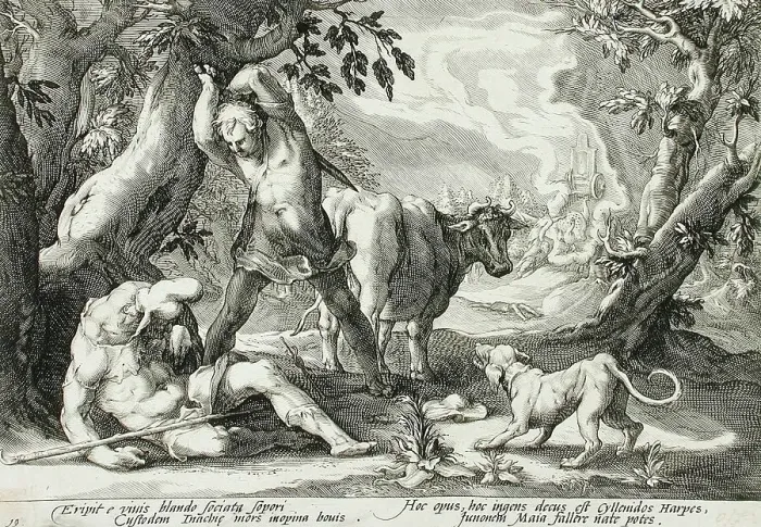 Framed Print : Mercury Killing Argus, published 1589. Creator: Hendrik Goltzius