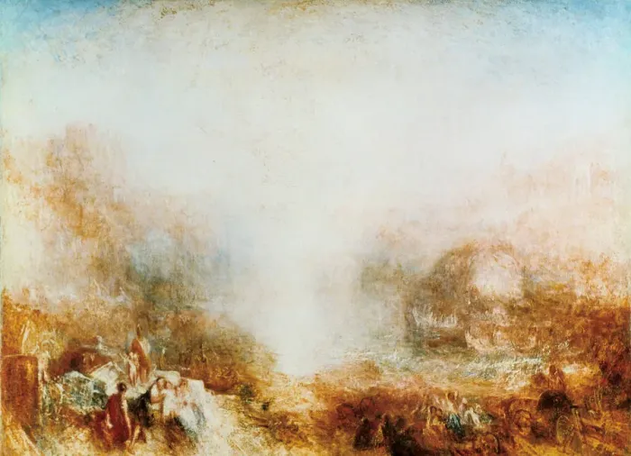 Framed Print : Mercury Sent to Admonish Aeneas, 1850. Artist: JMW Turner Framed Print : Mercury Sent to Admonish Aeneas, 1850. Artist: JMW Turner