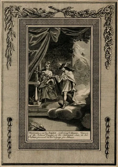 Framed Print : Mercury, sent by Jupiter... late 18th-early 19th century. Creator: Thornton Framed Print : Mercury, sent by Jupiter... late 18th-early 19th century. Creator: Thornton