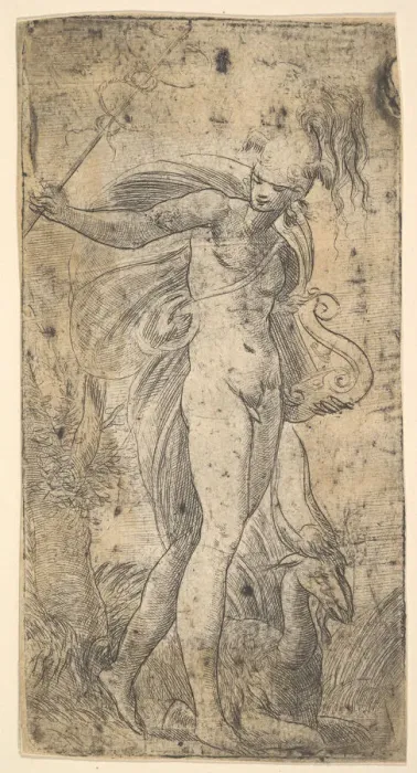 Framed Print : Mercury standing holding a cadecus in his right hand, a lyre in his left, ca. 1536-40 Framed Print : Mercury standing holding a cadecus in his right hand, a lyre in his left, ca. 1536-40