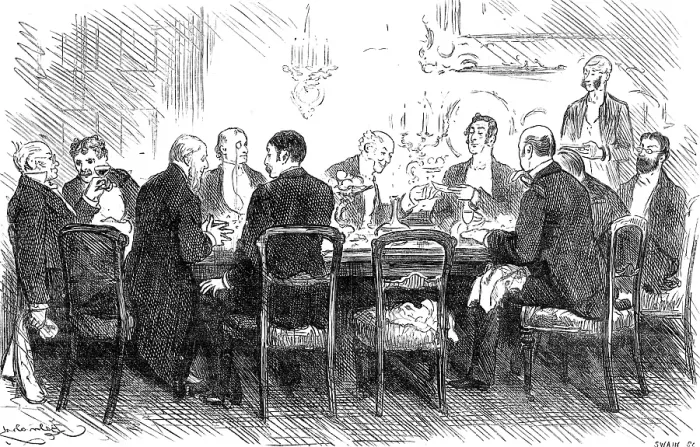 Framed Print : So he merely pencilled on the back, Can't you give it to some one else? 1880. Creator: Joseph Swain Framed Print : So he merely pencilled on the back, Can't you give it to some one else? 1880. Creator: Joseph Swain