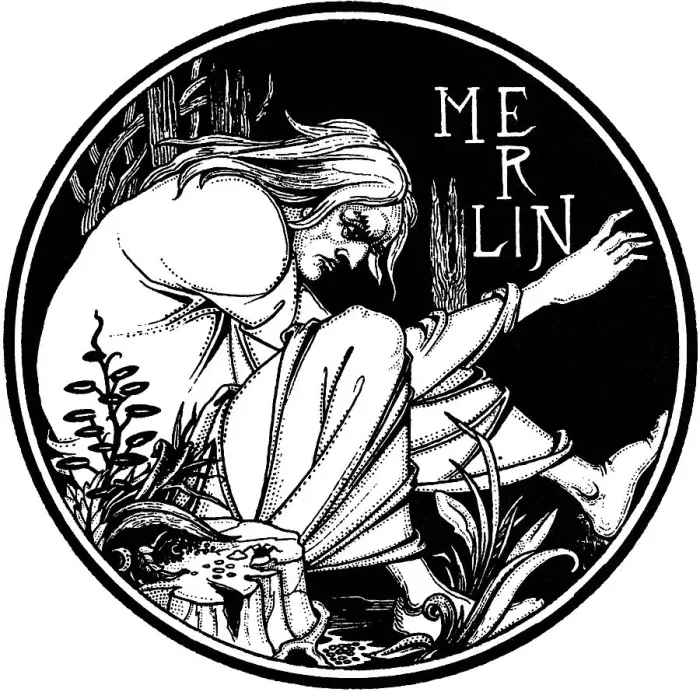 Framed Print : Merlin. Illustration to the book Le Morte d Arthur by Sir Thomas Malory, 1893-1894 Framed Print : Merlin. Illustration to the book Le Morte d Arthur by Sir Thomas Malory, 1893-1894