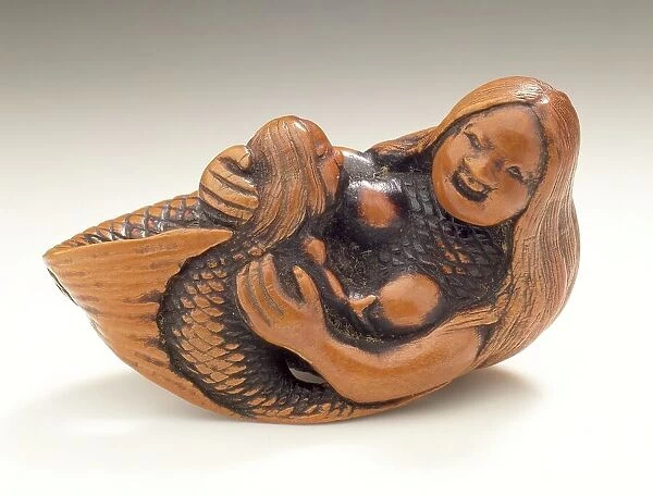 Mermaid and Child, Late 18th century. Creator: Kokei