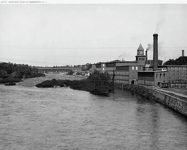 Merrimack River at Manchester, N.H. between 1900 and 1920. Creator: Unknown