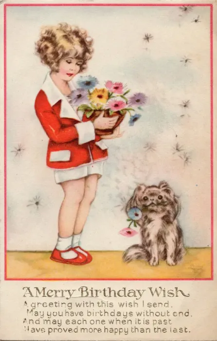 Framed Print : A Merry Birthday Wish, c1932. Creator: Unknown Framed Print : A Merry Birthday Wish, c1932. Creator: Unknown