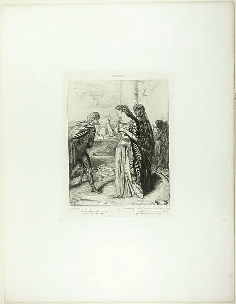Therefore be Merry, Cassio, plate six from Othello, 1844. Creator: Theodore Chasseriau