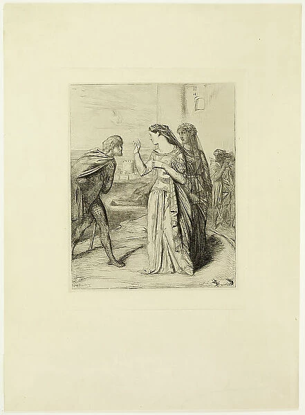 Therefore be merry, Cassio, plate six from Othello, 1844. Creator: Theodore Chasseriau