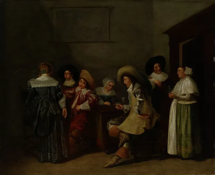 Framed Print : A merry company, 1632. Creator: Dirck Hals Framed Print : A merry company, 1632. Creator: Dirck Hals