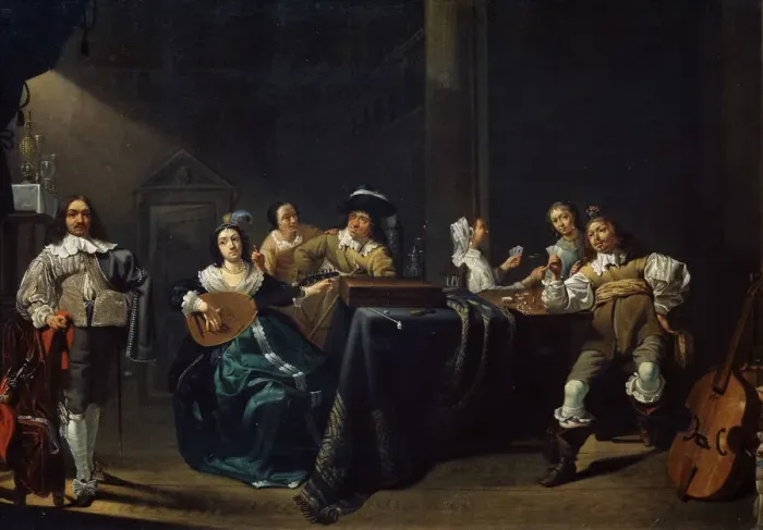 Framed Print : Merry Company, 17th century. Artist: Jacob Duck Framed Print : Merry Company, 17th century. Artist: Jacob Duck