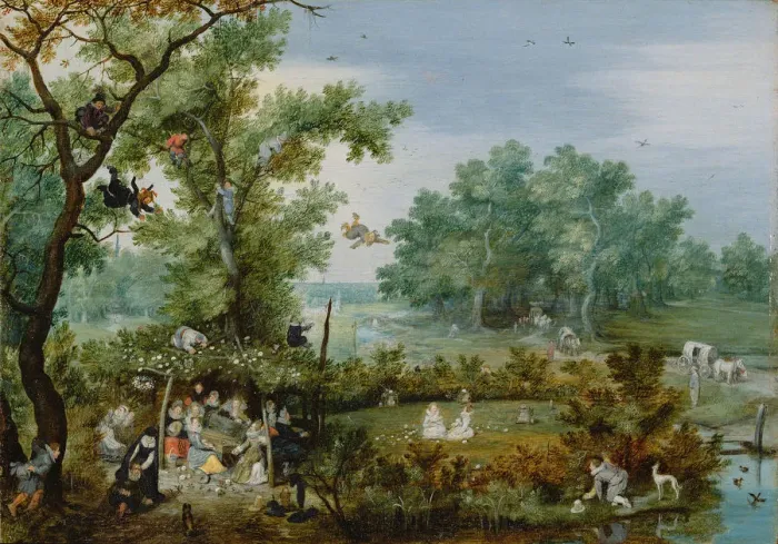 Framed Print : A Merry Company in an Arbor, 1615. Artist: Venne, Adriaen Pietersz. van de (1589-1662) Framed Print : A Merry Company in an Arbor, 1615. Artist: Venne, Adriaen Pietersz. van de (1589-1662)