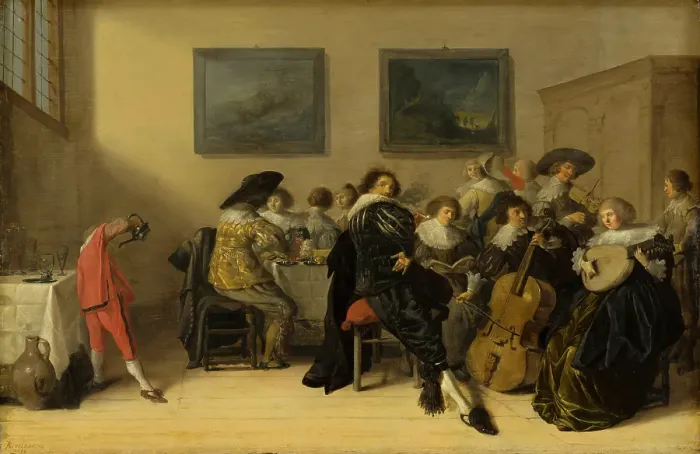 Framed Print : Merry Company Dining and Making Music, 1632. Creator: Anthonie Palamedesz Framed Print : Merry Company Dining and Making Music, 1632. Creator: Anthonie Palamedesz