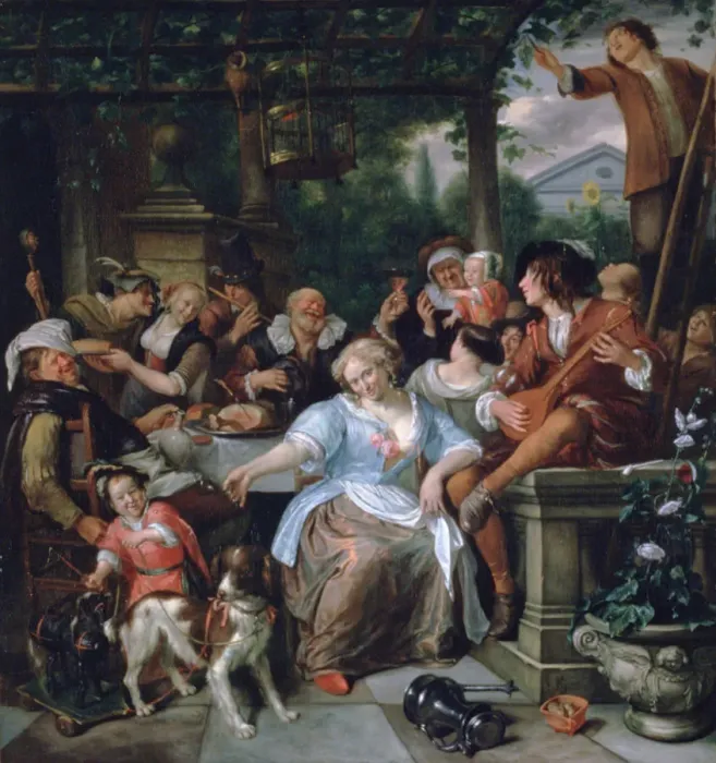 Framed Print : Merry Company on a Terrace, c1673-1675. Artist: Jan Steen Framed Print : Merry Company on a Terrace, c1673-1675. Artist: Jan Steen