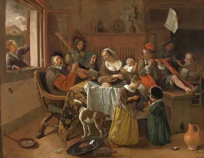 Framed Print : The Merry Family, 1668. Creator: Jan Steen Framed Print : The Merry Family, 1668. Creator: Jan Steen