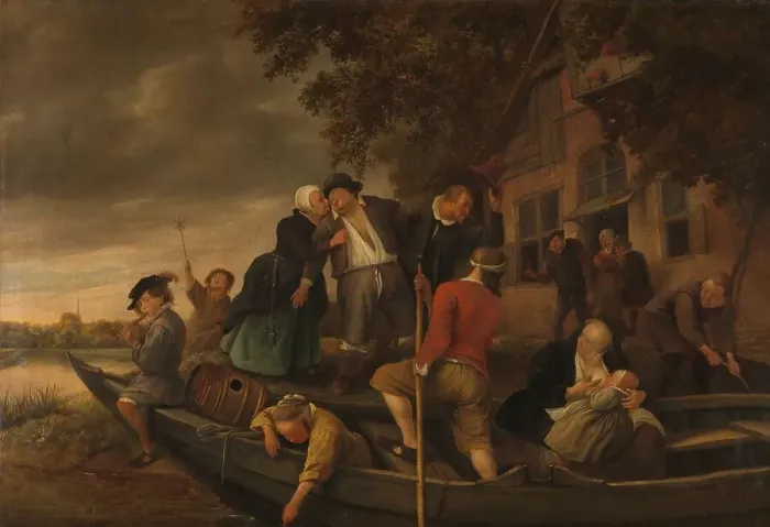 Framed Print : The merry homecoming, 1670-1679. Creator: Jan Steen Framed Print : The merry homecoming, 1670-1679. Creator: Jan Steen
