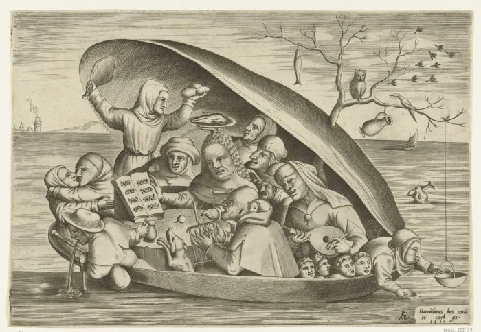 Framed Print : Merrymakers in a Mussel at Sea, 1562 Framed Print : Merrymakers in a Mussel at Sea, 1562