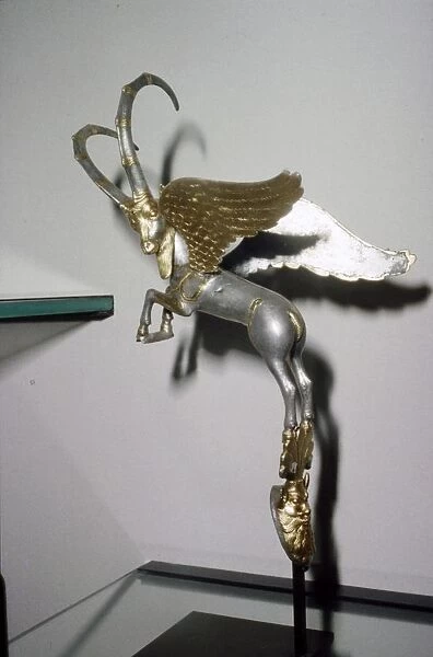 Mesopotamian Silver and Gold winged goat, Achaemenid, 4th century BC