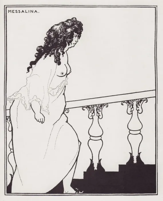 Framed Print : Messalina returning from the Bath, 1897. Creator: Aubrey Beardsley Framed Print : Messalina returning from the Bath, 1897. Creator: Aubrey Beardsley