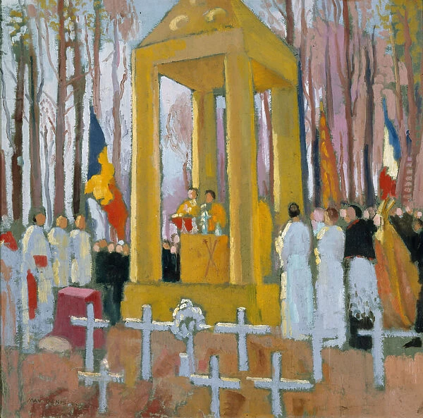 Messe devant la tombe d Ernest Psichari, 1924. Creator: Denis, Maurice (1870-1943)