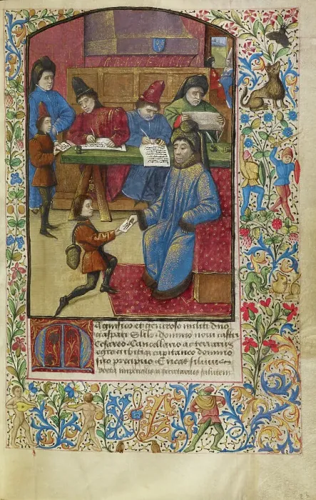 Framed Print : A Messenger Delivering a Letter, about 1460-1470. Creator: Unknown Framed Print : A Messenger Delivering a Letter, about 1460-1470. Creator: Unknown