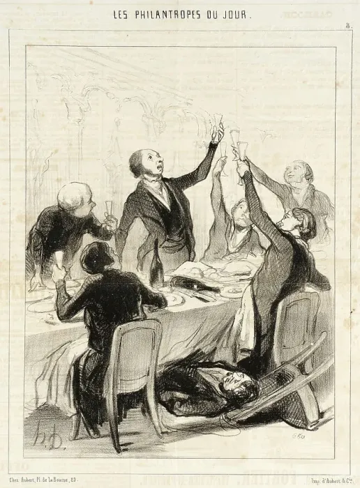 Framed Print : Messieurs...il nous reste un 43me toast à porter à la Société de Temperance!, 1844. Creator: Honore Daumier Framed Print : Messieurs...il nous reste un 43me toast à porter à la Société de Temperance!, 1844. Creator: Honore Daumier